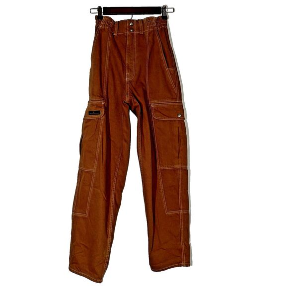NWT BDG Urban Outfitters Women Cargo Pants Relaxed Skate Jeans Cocoa Brown sz 25 - Picture 1 of 11